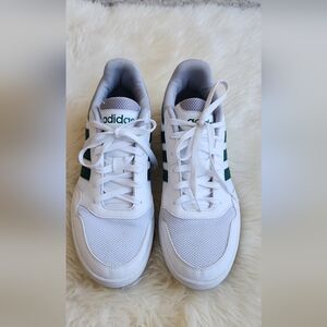 Adidas White and Green Classic Sneakers